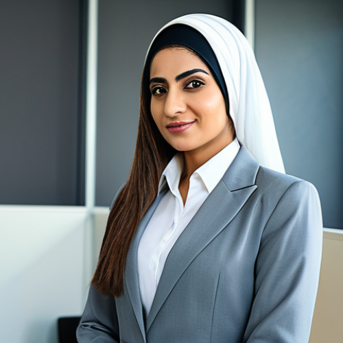 Home 4 **
"A confident Arab businesswoman in a modern, well-lit office in Dubai, fully clothed in a stylish and modest business suit, appropriate attire, perfect anatomy, natural pose, safe for work, professional environment, high resolution, detailed."
**